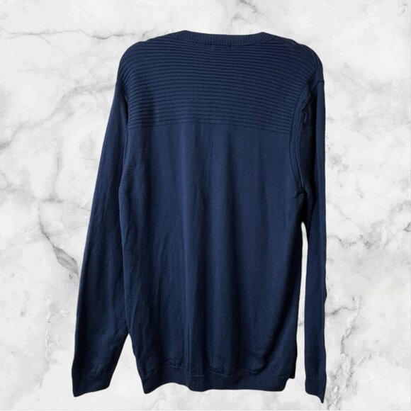 Neve Sweater Mens XL Merino Wool Blue V Neck Pullover - Picture 2 of 12